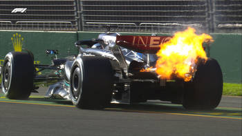 F1 star George Russell pulls out of Australian GP as car SETS ON FIRE after Lewis Hamilton's Mercedes pal had led race