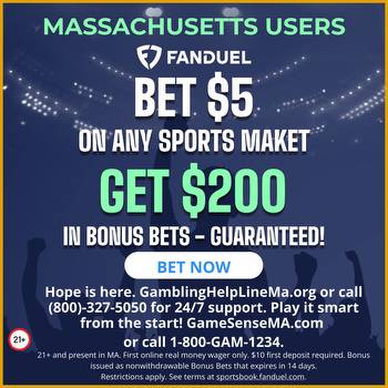 FanDuel Massachusetts promo code for new users: Bet $5, get $200 bonus