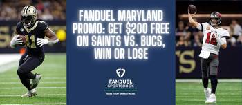 FanDuel promo code for Maryland: Bet Saints-Bucs for $200 free, win or lose