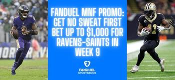 FanDuel promo code MNF: Get $1,000 no sweat first bet for Ravens vs. Saints