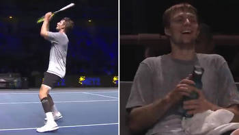 Fans all say same thing as Bublik slammed for playing 'idiot' tennis shot with HANDLE in final loss