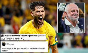 Fans take to social media to hail Australia after they upset the odds to beat Denmark