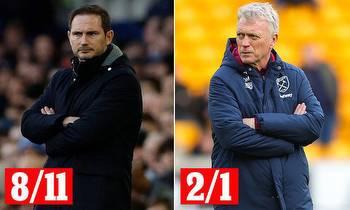 Frank Lampard odds-on favourite with the bookies to be sacked next as Everton lose to Southampton