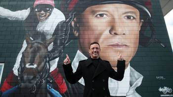 Frankie Dettori left speechless after giant mural of him unveiled at Epsom racecourse