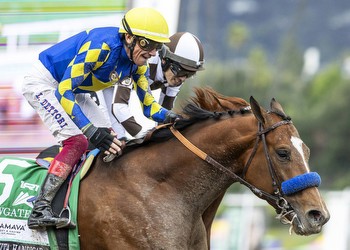 Frankie Dettori rides Newgate to Santa Anita Handicap victory