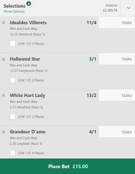 Free Horse Racing Lucky 15 Tips for Today