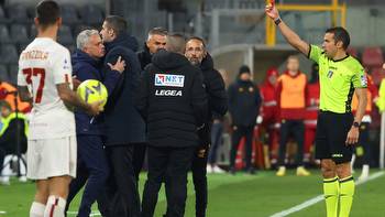 Fuming Jose Mourinho sent off for third time this season as Roma lose to side with no Serie A win in 27 YEARS