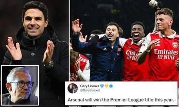 Gary Lineker predicts Arsenal will WIN the Premier League after victory in the north London derby
