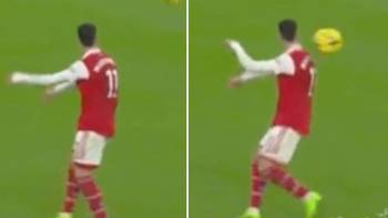 Gary Neville’s reaction as Arsenal star Martinelli cheekily controls ball with his BACK
