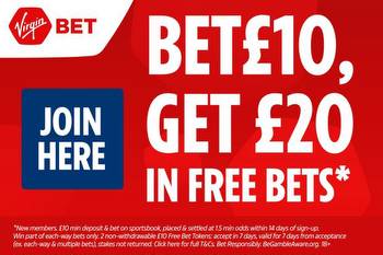 Get £20 in free bets on football or horse racing when you bet £10 with Virgin Bet