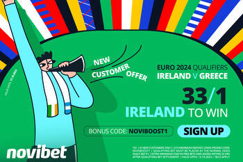 Get Ireland to beat Greece in Euro 2024 qualifier at huge 33/1 with Novibet