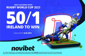Get Ireland to win the 2023 Rugby World Cup at HUGE 50/1 with Novibet