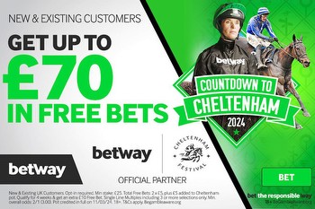 Get up to £70 in free bets for the Cheltenham Festival with Betway