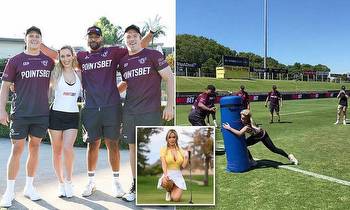 Golf pro turned world's sexiest woman Paige Spiranac takes on Manly Sea Eagles NRL players