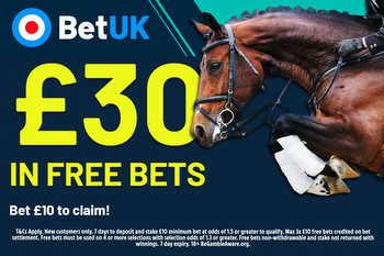 Horse racing bonus: Get £30 in free bets to use today with Bet UK