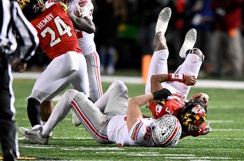 How much is Ohio State football favored by over undefeated Maryland? College betting lines