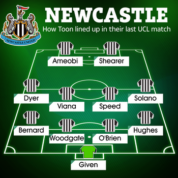 How Newcastle lined up last time they were in Champions League in 2003 as Eddie Howe's side battle for top four spot