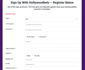How to register at Hollywoodbets