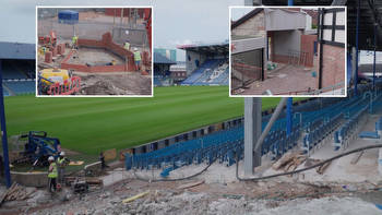 Iconic former Premier League stadium looks unrecognisable as a building site with one stand demolished