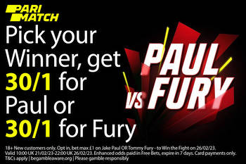 Jake Paul vs Tommy Fury offer: Pick your winner at 30/1 with Parimatch