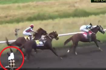 Jockey banned for LIFE after pushing rival off horse named Lukaku mid-race