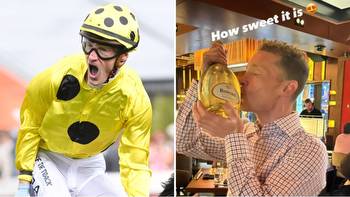 Jockey drinks Champagne after £26,000 fine as furious punters demand he is stripped of win