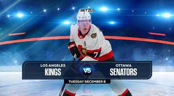 Kings vs Senators Prediction, Stream, Odds & Picks Dec 6