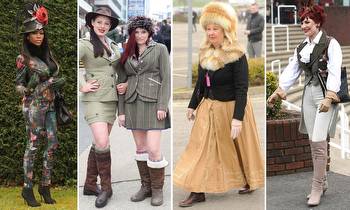 Ladies Day fashion at Cheltenham Festival sees fillies swathed in fur and feathers