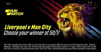 Liverpool vs Man City Betting Offer: Bet On a Home or Away Win at 50/1 with Parimatch
