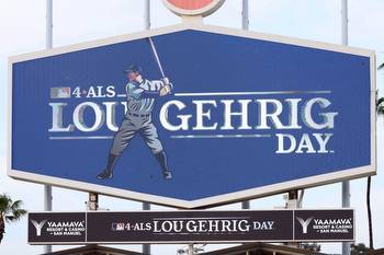 Looking back at the vintage photo of MLB legend Lou Gehrig clad in leopard skin for a movie screen