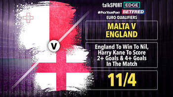 Malta v England 11/4 #PickYourPunt: England win to nil, Harry Kane 2+ goals and 4+ goals in match on Betfred
