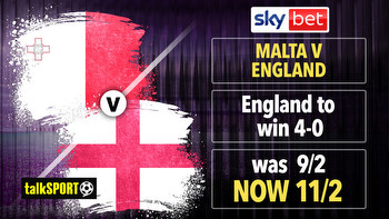 Malta v England boost: Get 11/2 odds on England to win 4-0 with Sky Bet