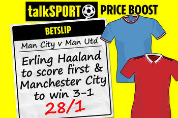 Man City v Man Utd: Get Haaland to score first and City to win 3-1 at 28/1 with Sky Bet!