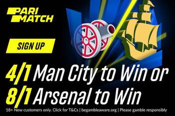 Man City vs Arsenal betting offer: Get boosted odds of 4/1 on City or 8/1 on Arsenal for Premier League clash