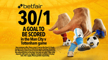 Man City vs Tottenham: Get 30/1 for a goal to be scored in Sunday's Premier League clash with Betfair
