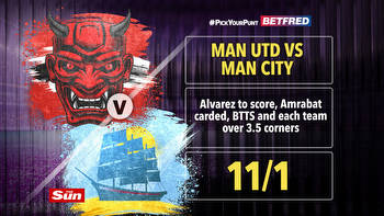 Man Utd vs Man City tips and free bets: Back our 11/1 #PickYourPunt and claim £40 welcome bonus with Betfred