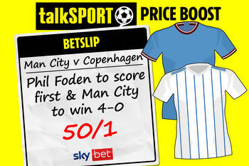 Manchester City v Copenhagen: Get Phil Foden to score first and Man City to win 4-0 at 50/1 with Sky Bet!