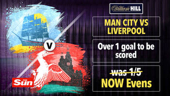 Manchester City vs Liverpool PRICE BOOST: Get over one goal scored at Evens with William Hill