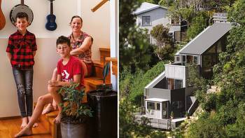 Many people thought we were crazy: 'Ski jump house' with 40 internal stairs built into steep Wellington hillside