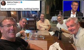 Matt Le Tissier is reunited with Soccer Saturday pals two years after being sacked from the show