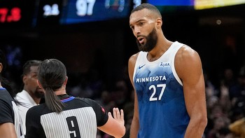 Minnesota Timberwolves' Rudy Gobert makes money sign at official implies betting in NBA is a problem