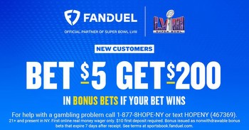 New FanDuel promo code: Get $200 in bonus bets when you bet $5 on the NFL (Expires on Super Bowl Sunday)