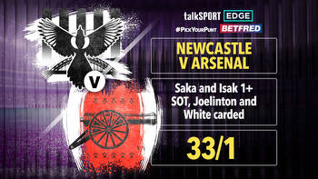 Newcastle v Arsenal #PickYourPunt 33/1: Saka and Isak 1+ SOT, Joelinton and White carded on Betfred