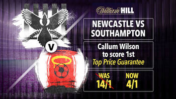 Newcastle vs Southampton: Get Callum Wilson at 4-1 to score first with William Hill, plus £40 bonus offer