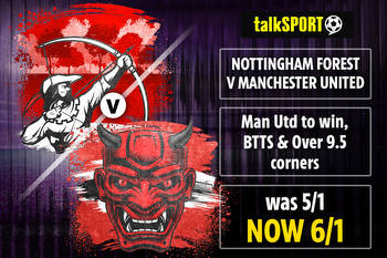 Nottm Forest v Man Utd: United to win, BTTS and Over 9.5 corners is now 6/1 with talkSPORT BET