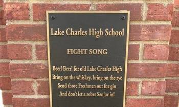 Old Lake Charles High School's Unique "Fight" Song Plaque