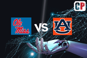 Ole Miss Rebels at Auburn Tigers AI NCAA Football Prediction 10/21/2023