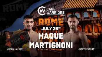 Opening Odds for Cage Warriors 158: Rome