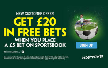 Paddy Power new customer offer: Place £5 bet, get £20 in free bets