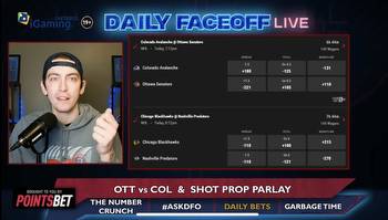 PointsBet Daily Bets: Avalanche/Senators Over 6.5 & Taylor Raddysh/William Karlsson shot prop